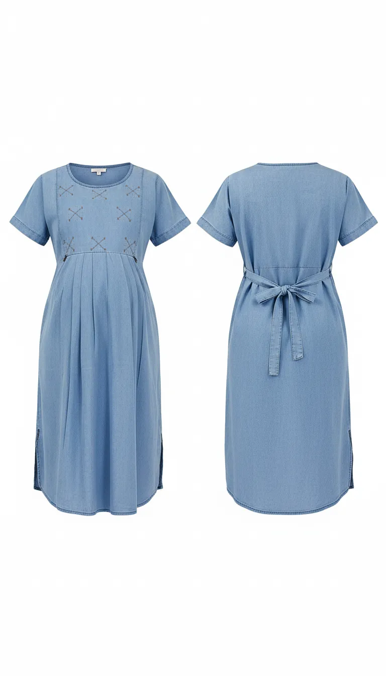 Moms n Mom Denim Maternity Dress 2258 view 2