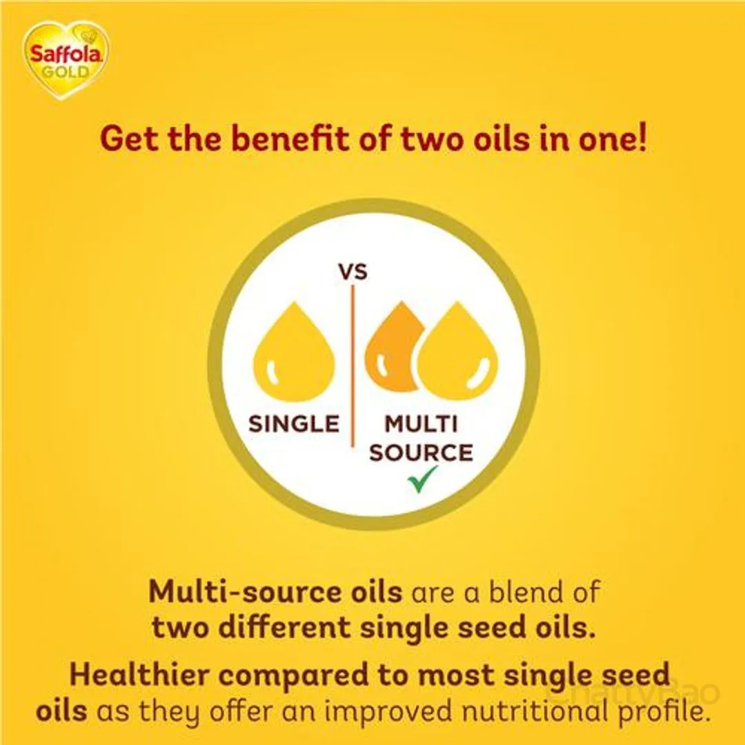 Saffola Gold Refined Cooking Oil Pouch 1 L view 4