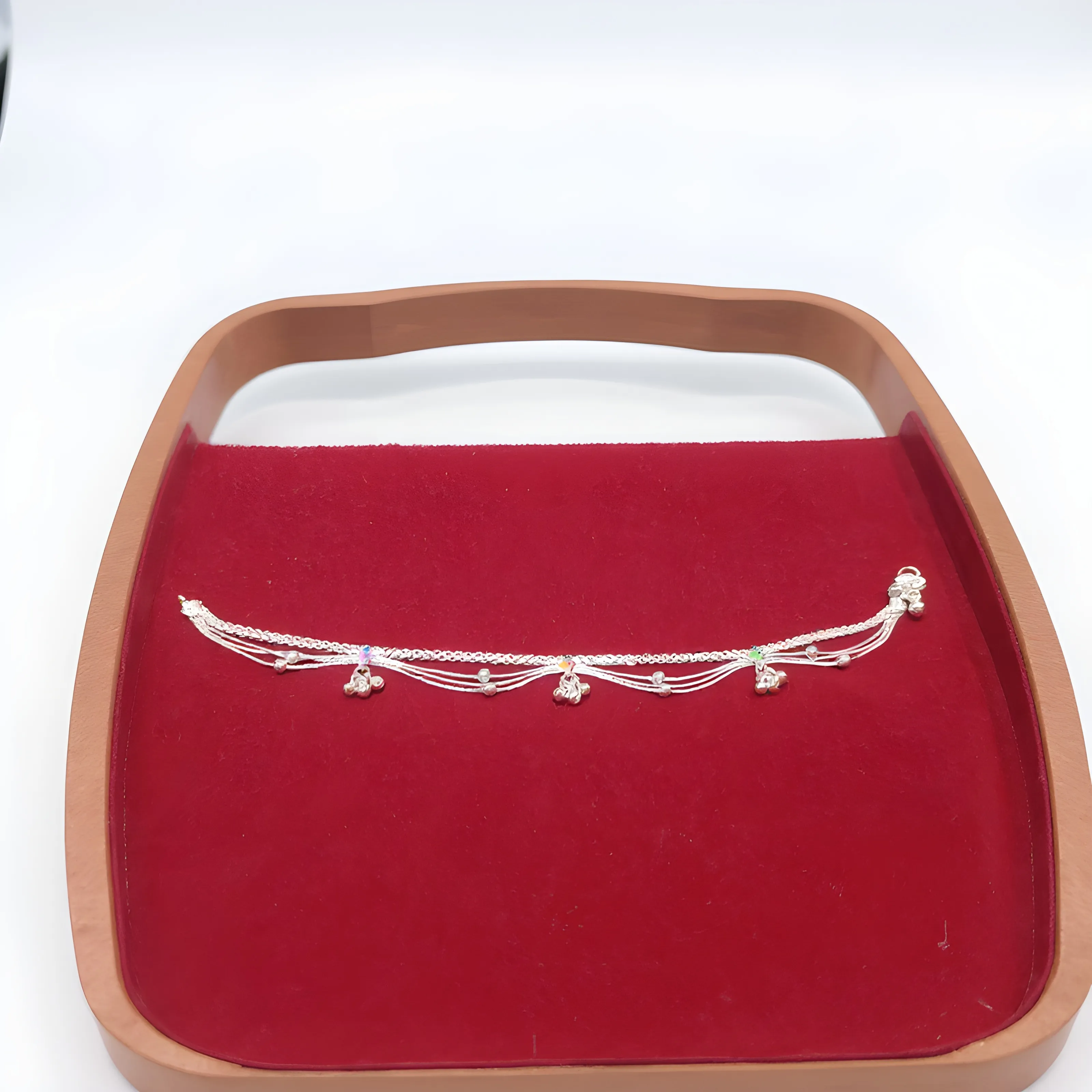 Silver Floral Anklet view 2