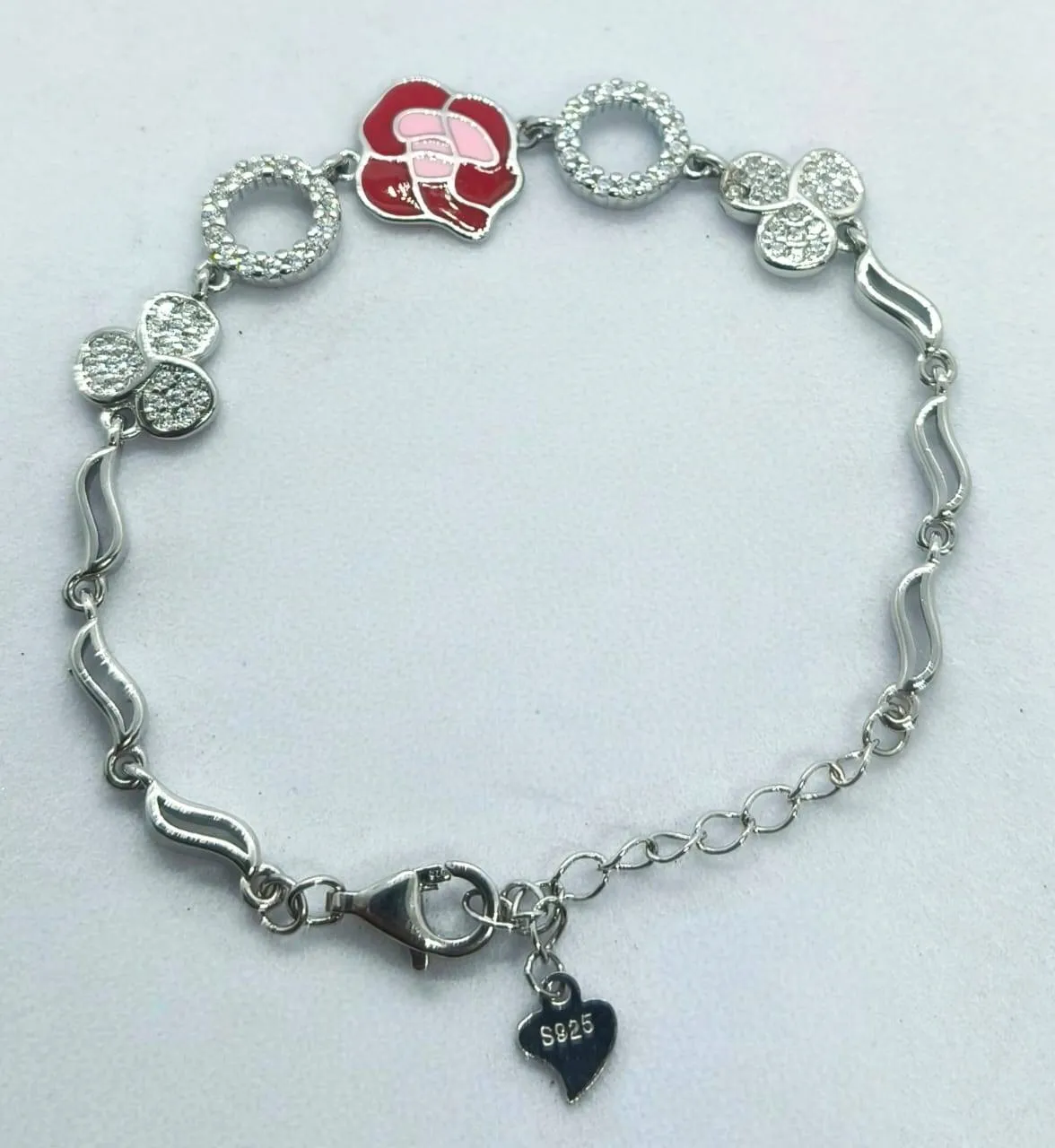 Silver Floral Bracelet (AVSBR-042) view 4