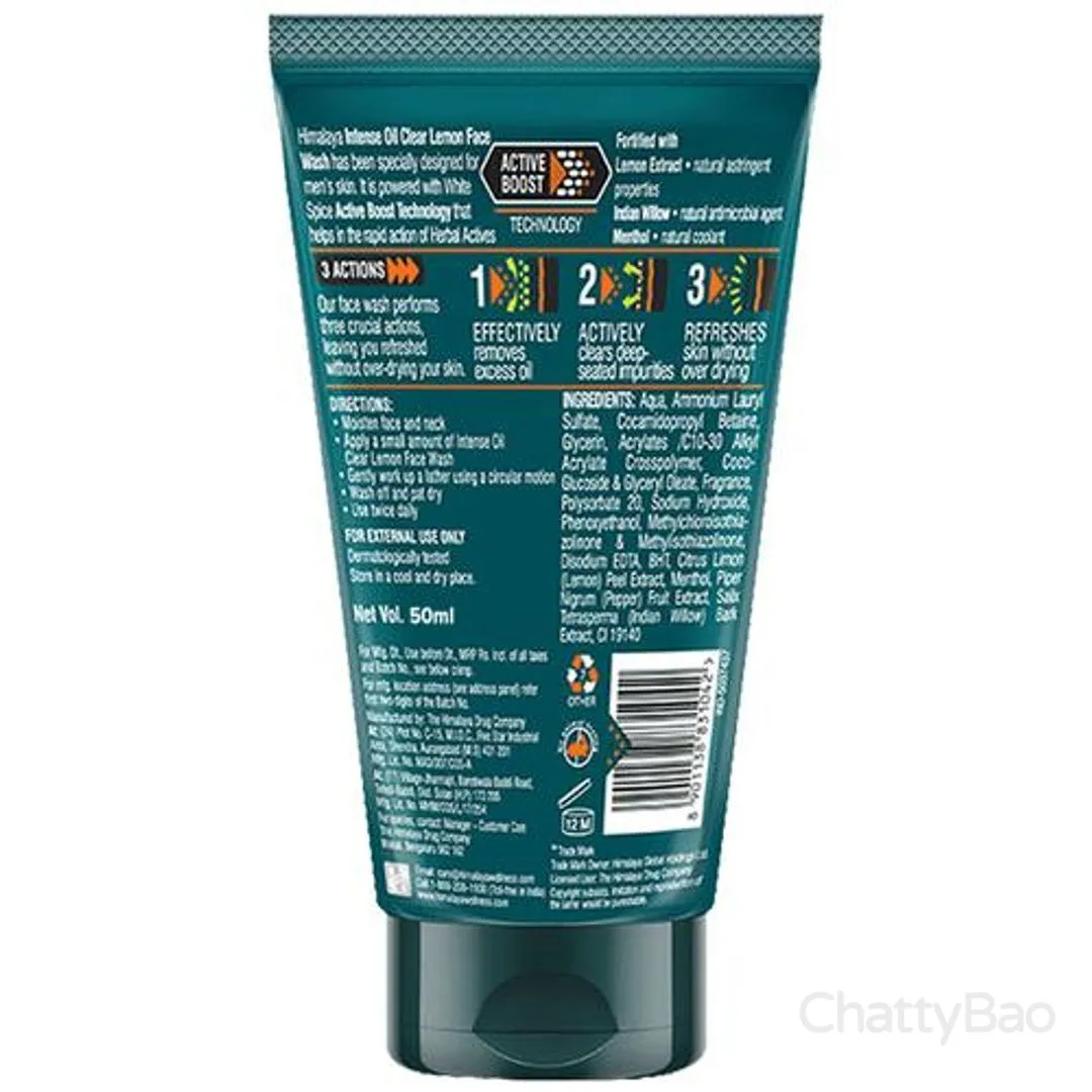Himalaya Men Intense Oil Clear Lemon Face Wash 50 ml view 2