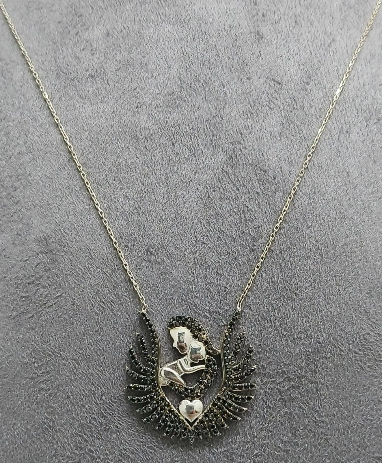 Silver Angel Wings Pendant (AVSPD-01) view 3