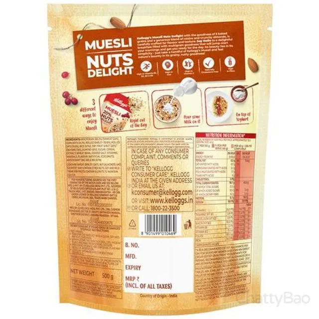 Kelloggs Muesli - 20% Nuts Delight 500 g view 2