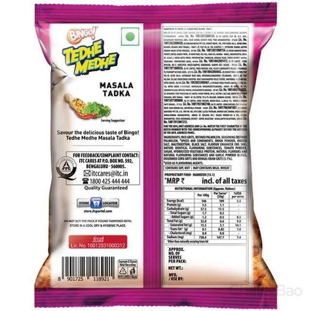 Bingo Tedhe Medhe Masala Tadka 85 g view 2