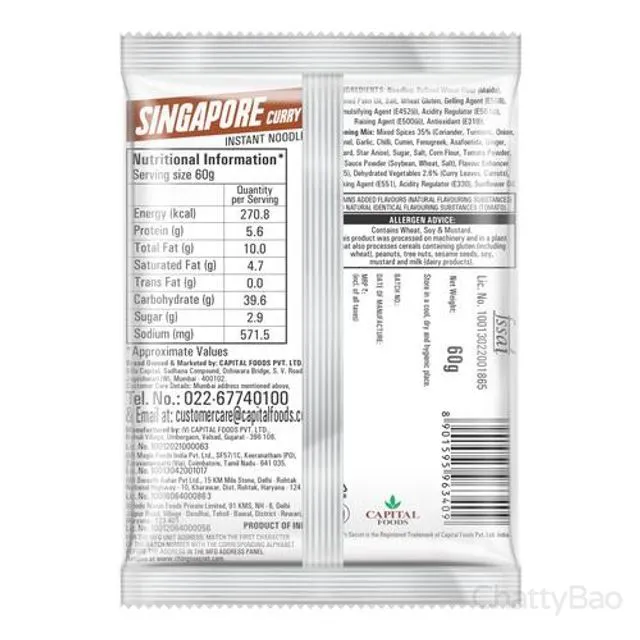 Chings Secret Singapore Curry Instant Noodles 60 g view 2