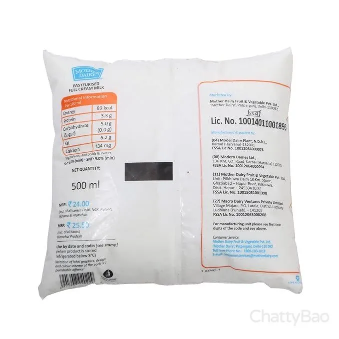 Mother Dairy Full Cream Milk 500 ml view 2