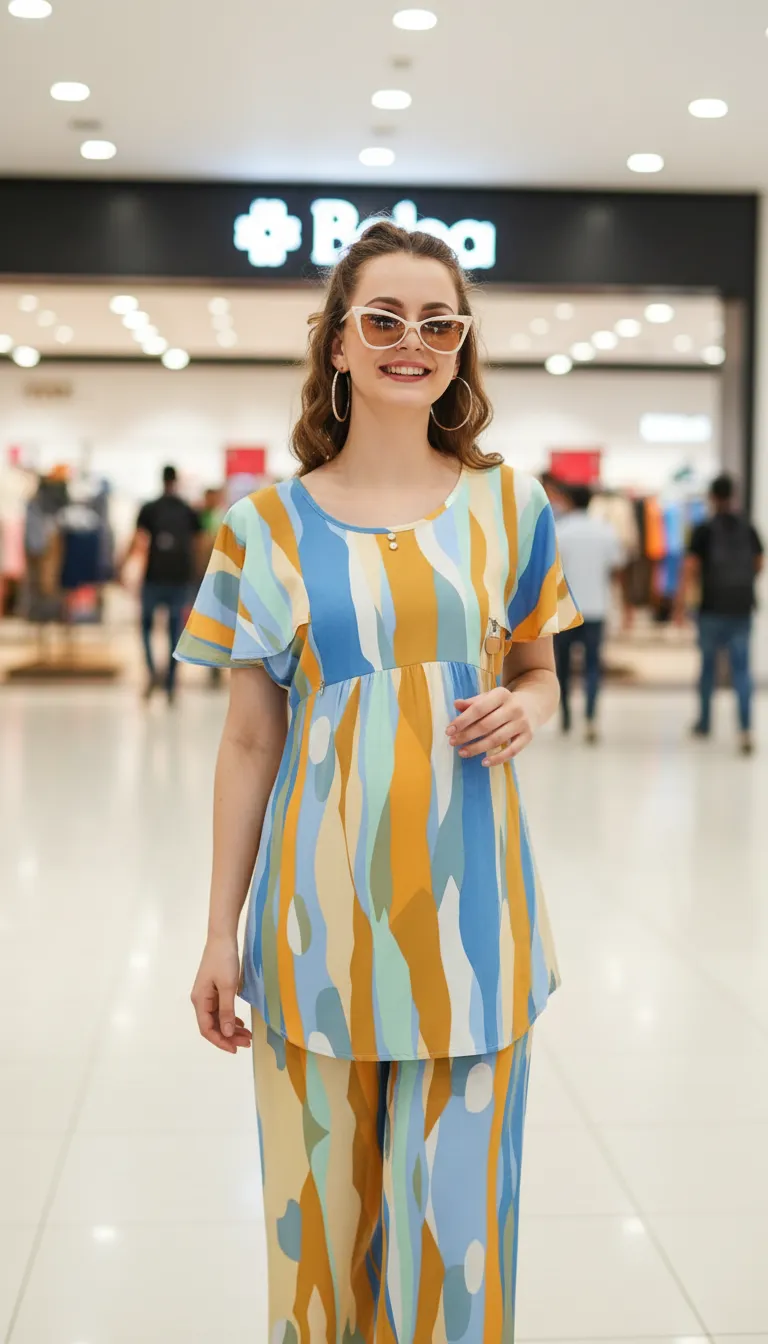 Striped Nursing Jumpsuit Rayon