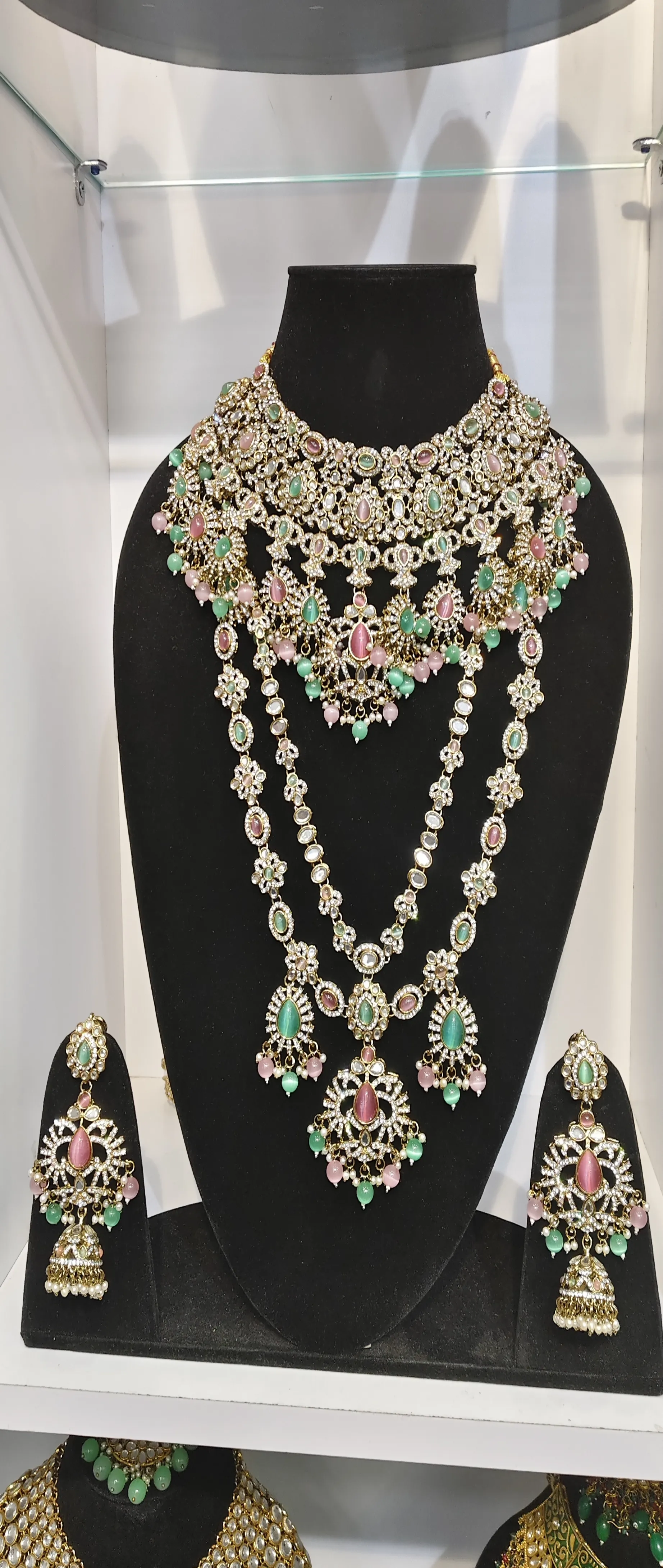 Bridal Set Luxury Gemstone Mozonight Necklace Set view 2