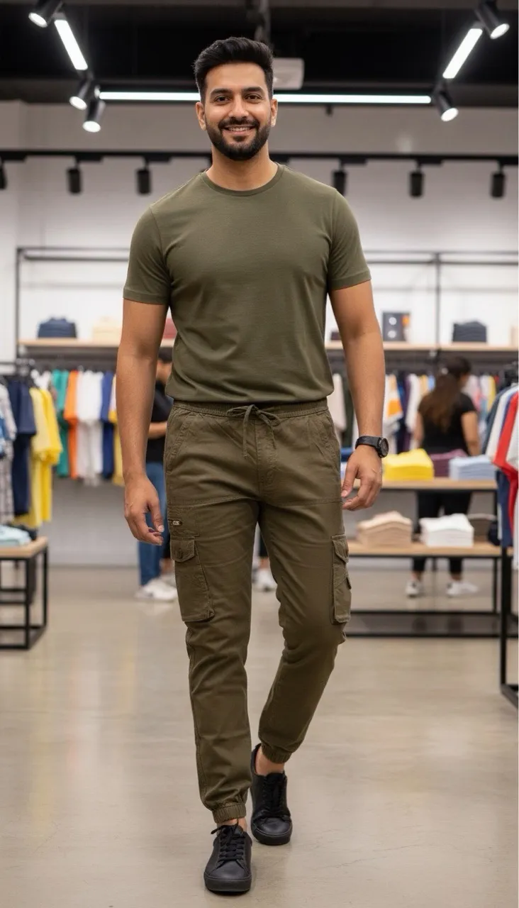 Mens Cargo Jogger Pants view 8