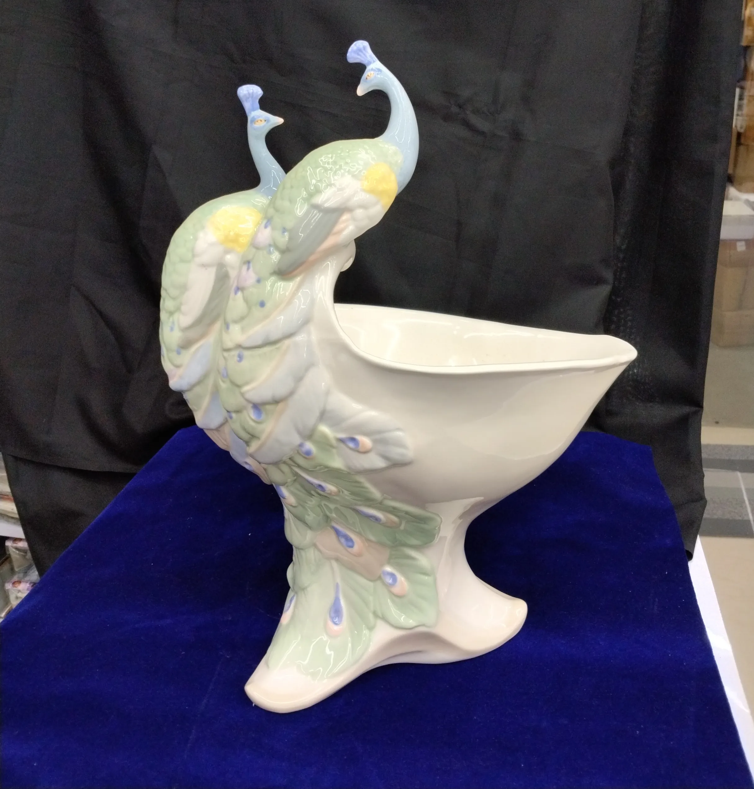 Ornate Peacock Bowl view 2