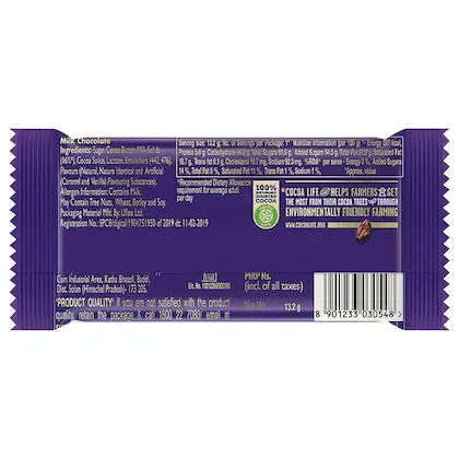 Cadbury Dairy Milk Chocolate Bar 13.2 g view 2