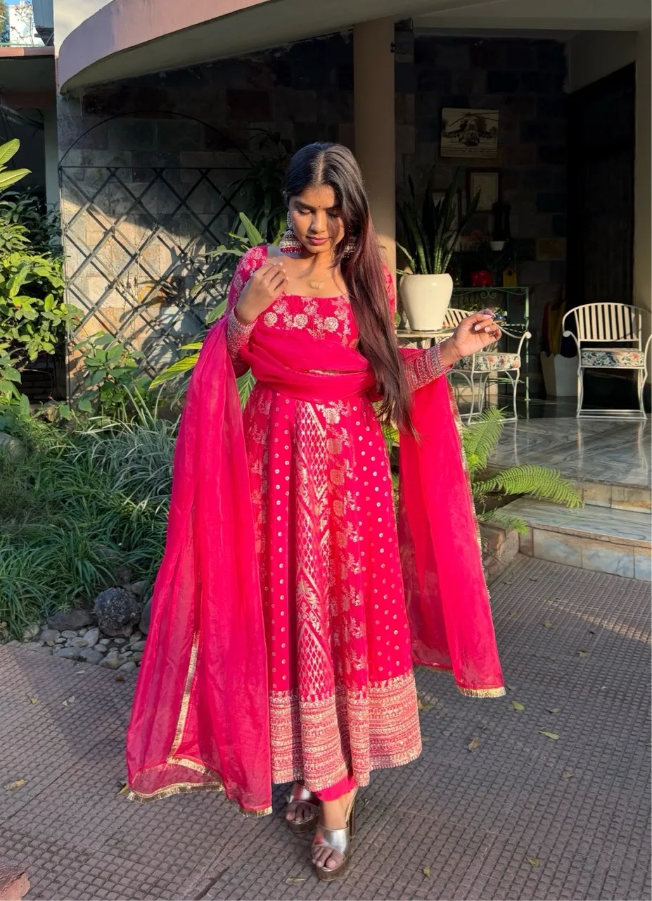 ‘Meher’ - Pink Anarkali Suit view 4