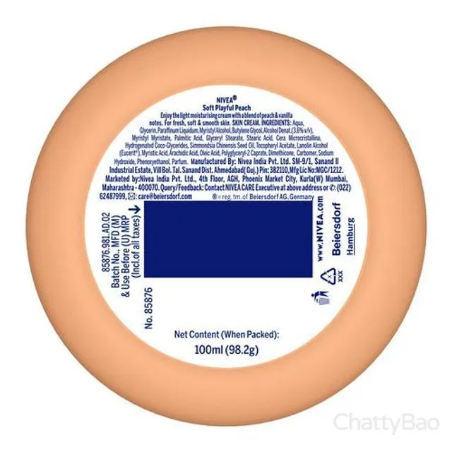 Nivea Light Moisturizer Cream Soft Playful Peach 100 ml view 2