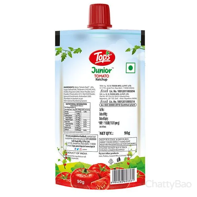 Tops Junior Tomato Ketchup Spout 90 g view 2