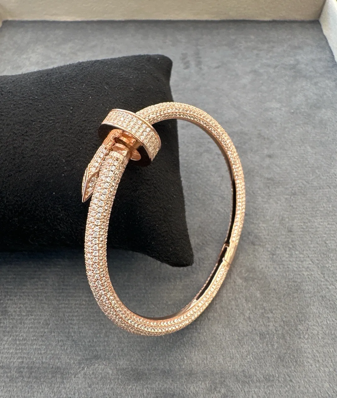 Rose Gold Pavé Bangle view 2
