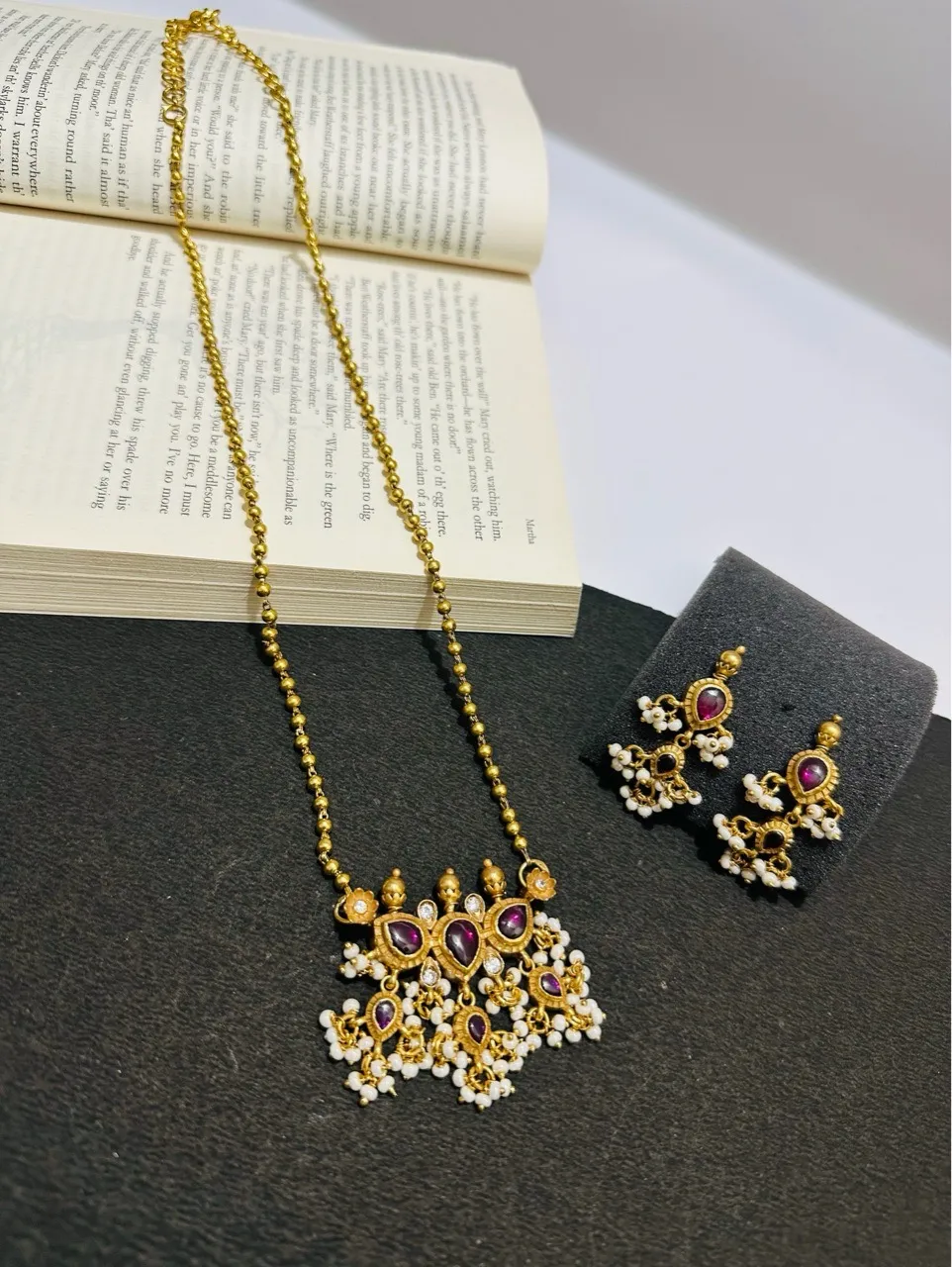 Gold Plated Kundan Necklace Set