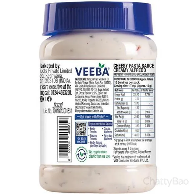 Veeba Cheesey Pasta Sauce Creamy Alfredo 250 g view 2