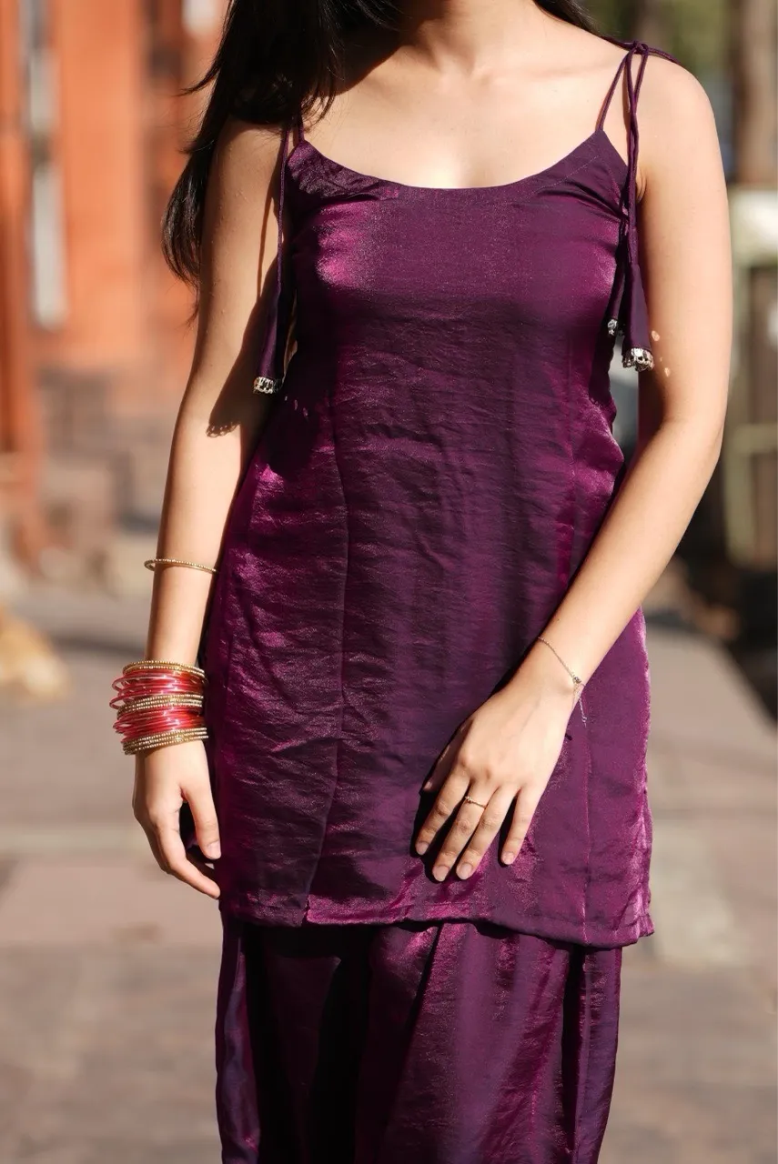 ‘Fasana’ Farshi Salvar Set - Purple view 4