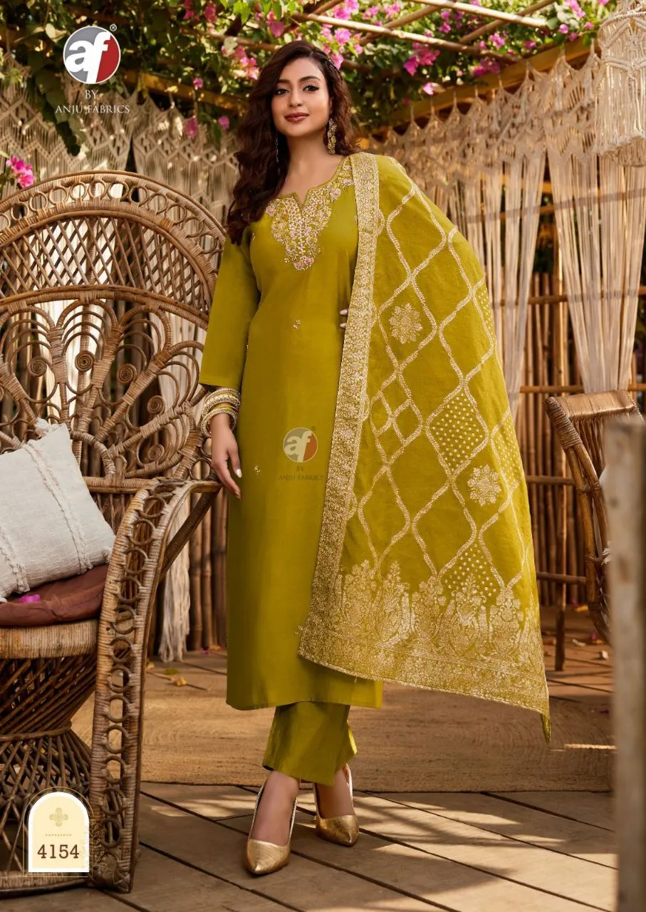 Olive Green Embroidered Salwar Suit view 2