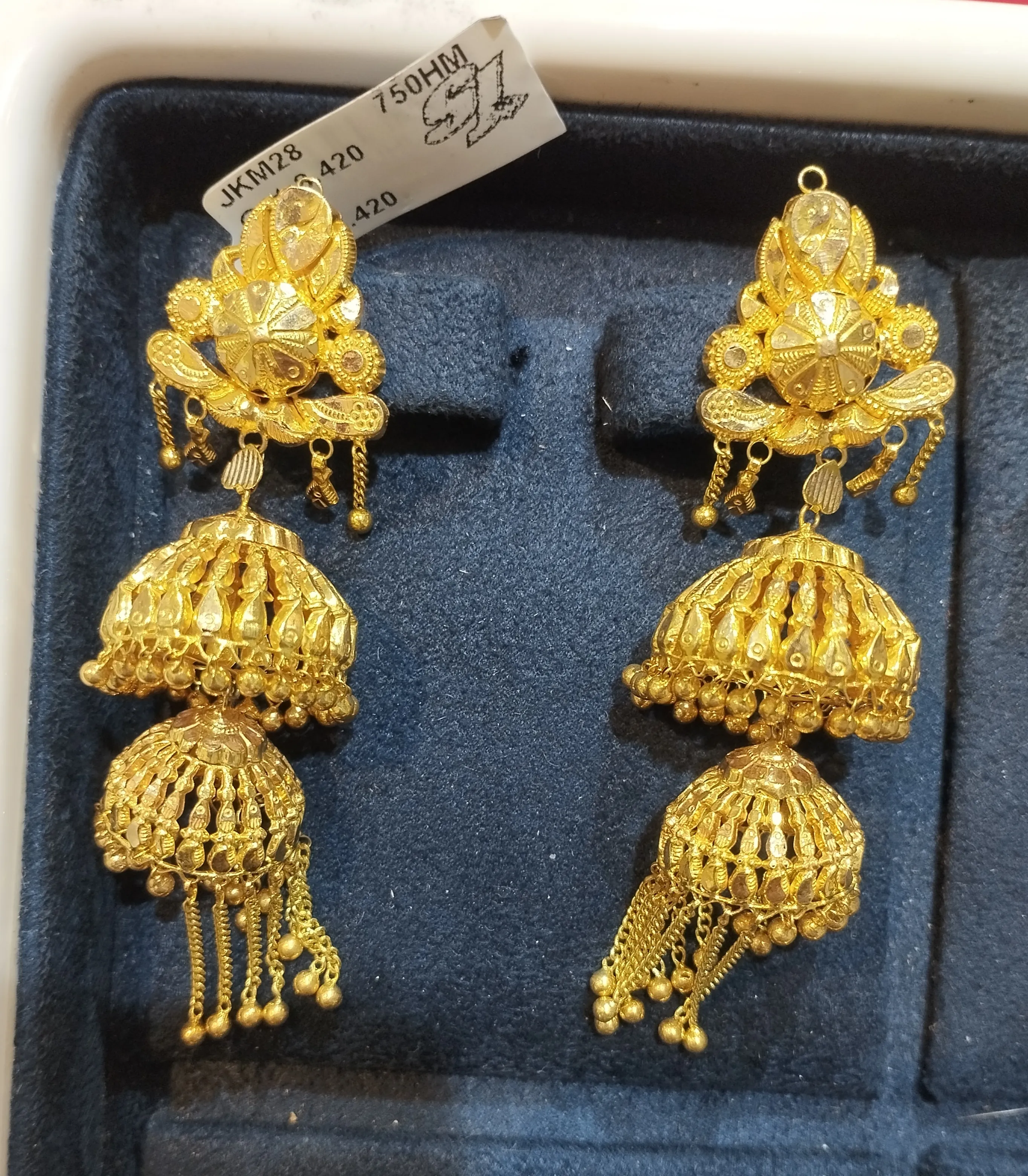 Traditional Gold Jhumkas view 2