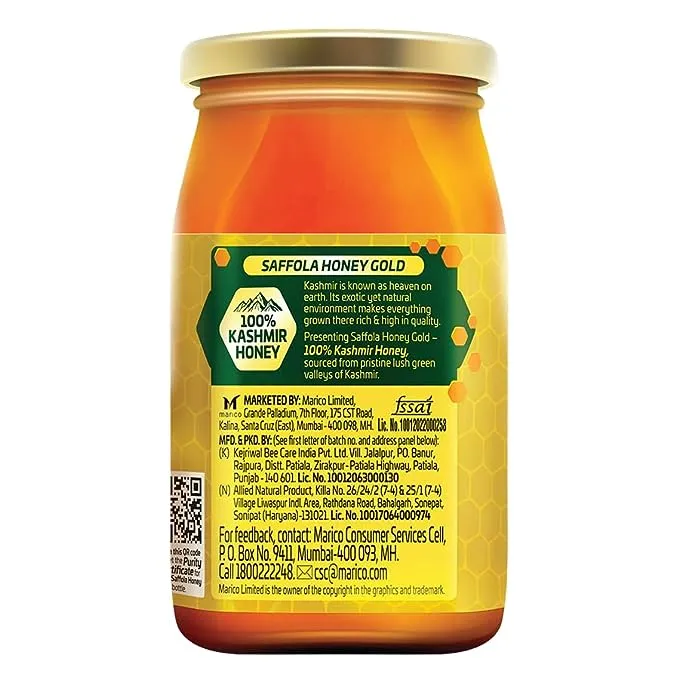 Saffola Honey Gold 100% Pure NMR Tested Honey 500 g view 2