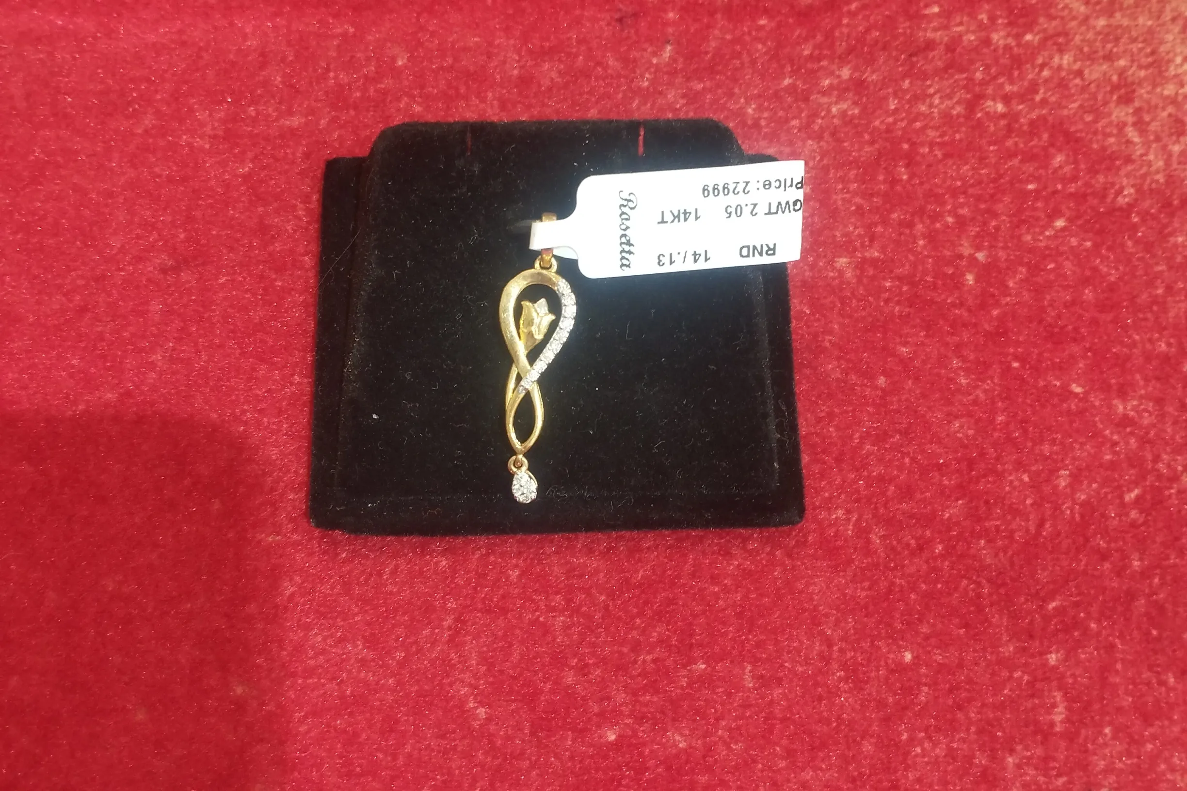 Gold Tear Drop Pendant view 2