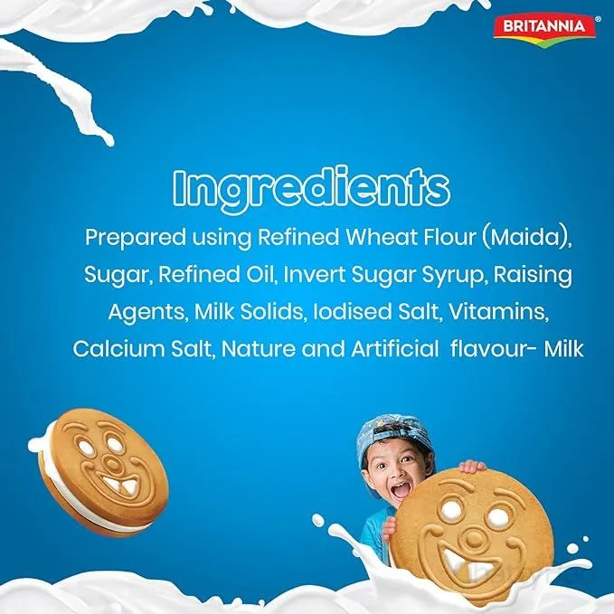 Britannia Milk Bikis Milky Sandwich Biscuit 200 g view 5