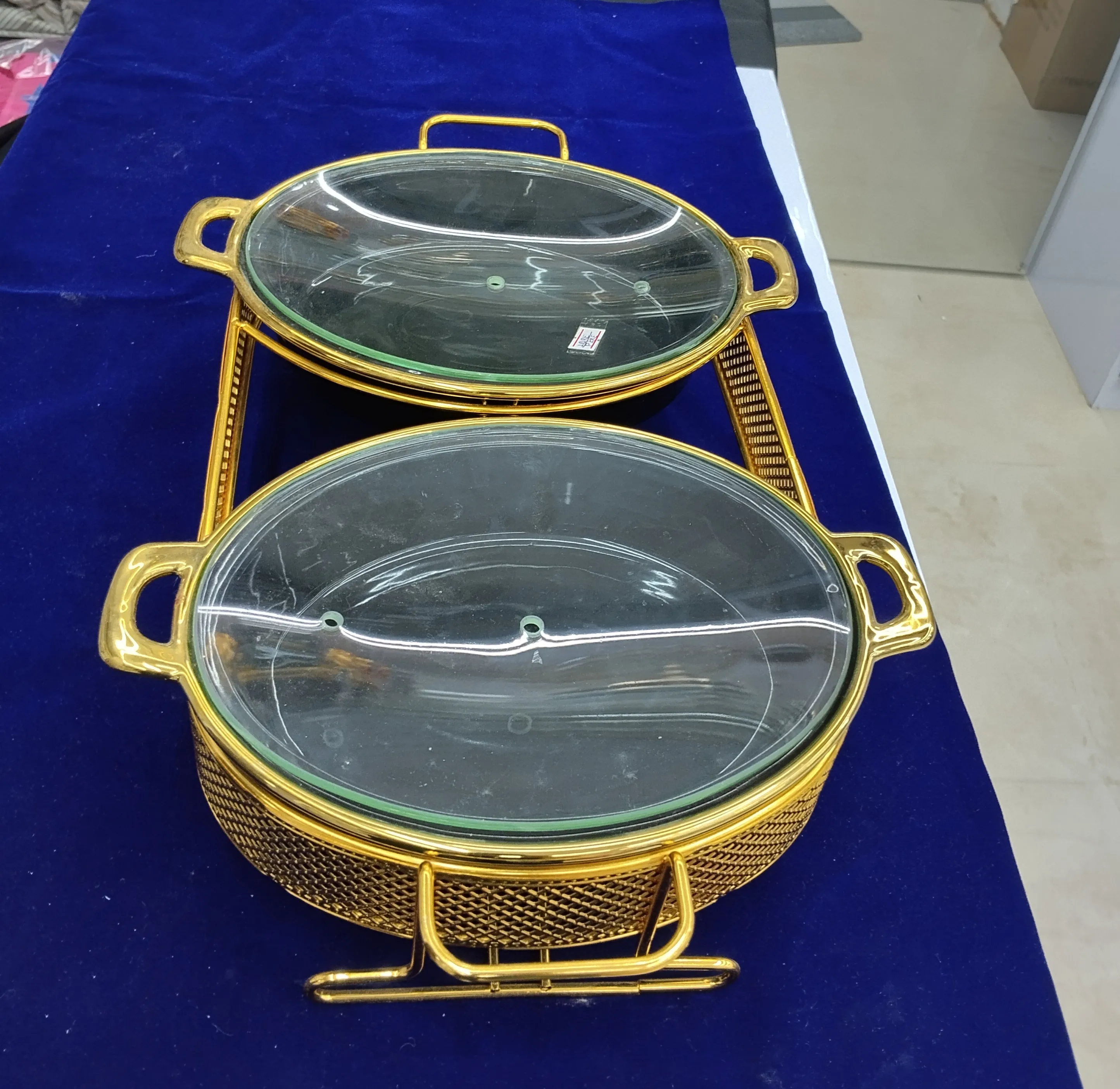 Golden Serving Dishes view 2