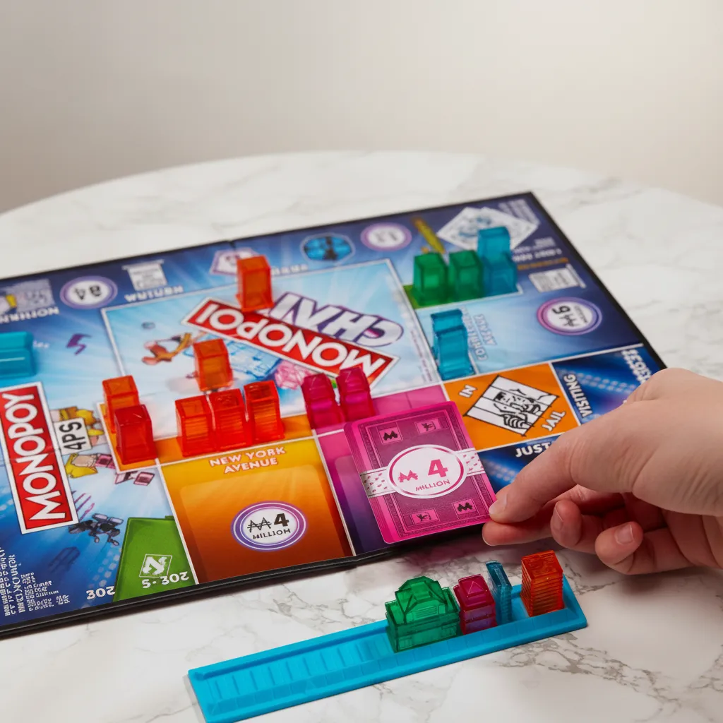 Monopoly Chance Board Game for Adults and Kids | Fast-Paced Family & Party Board Game | Ages 8+ | 2-4 Players | Birthday Gift for Kids & Families view 5