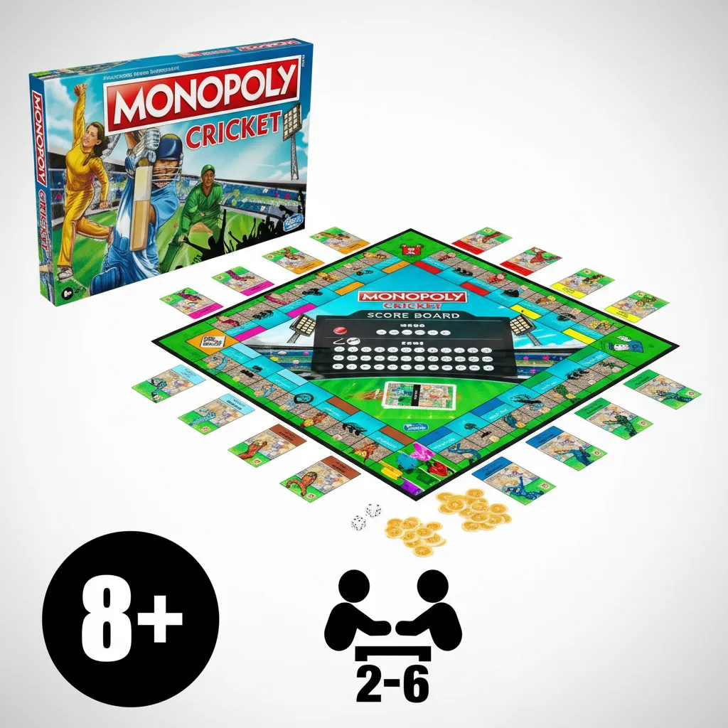 Monopoly Cricket Board Game | Cricket-Themed Monopoly Board Game for Families and Kids | for Ages 8+ | for 2 to 6 Players | Christmas Gift for Kids & Families view 4