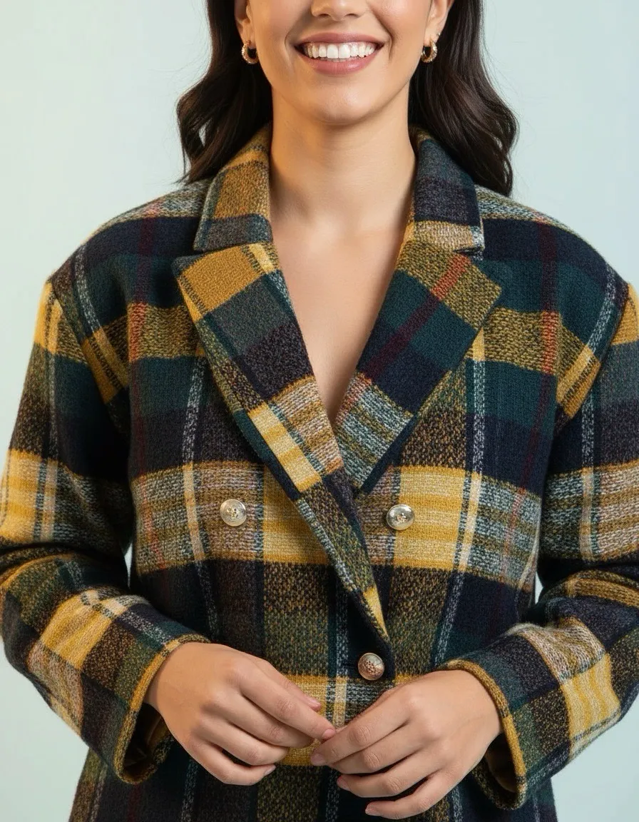 Plaid Woolen Jacket view 2