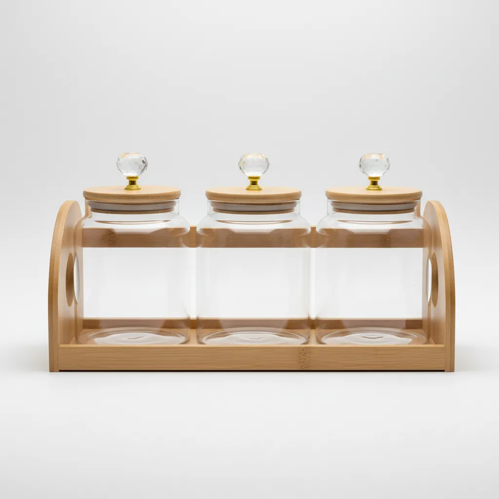 Glass Jar Set with Stand view 2