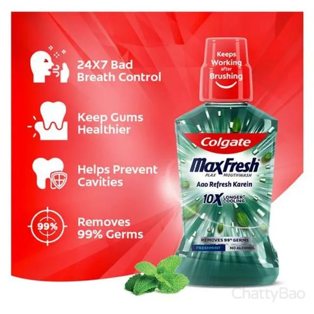 Colgate Max Fresh Mouthwash - Plax Fresh Mint 250 ml view 5
