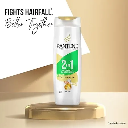 Pantene 2 in 1 Anti Hairfall Silky Smooth Shampoo & Conditioner 200 ml view 2