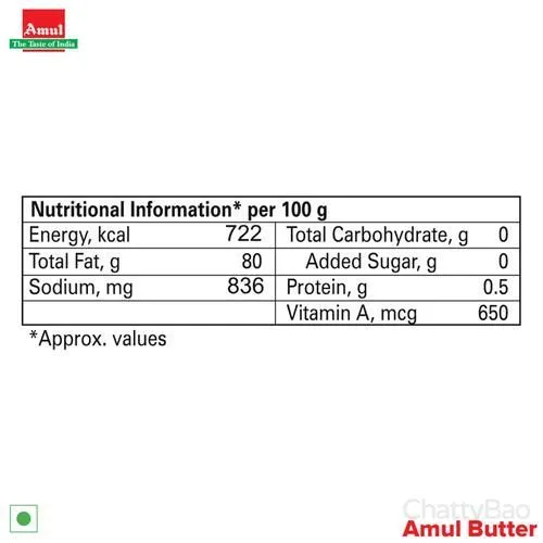 Amul Butter - Pasteurised 200 g view 3