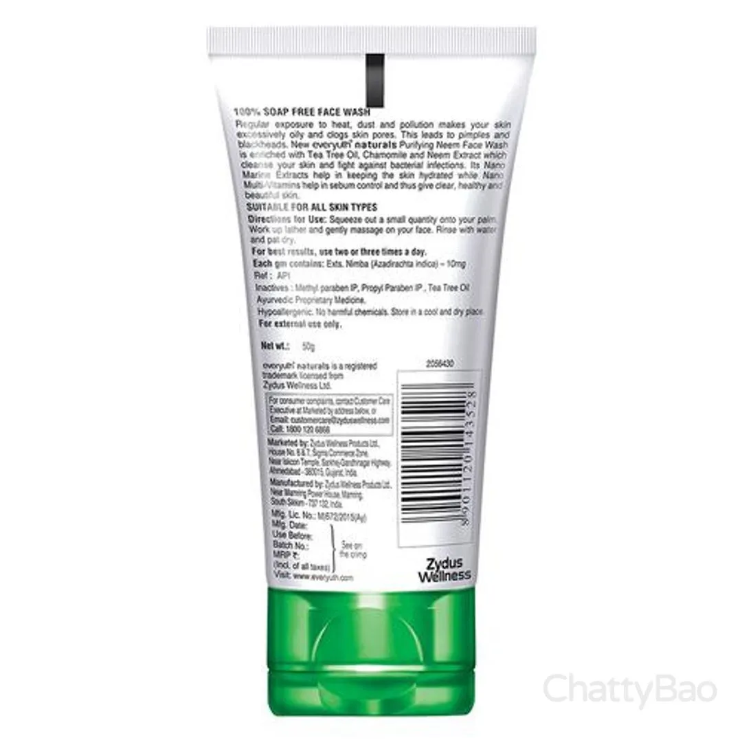 Everyuth Naturals Purifying Face Wash - Neem 50 g view 2