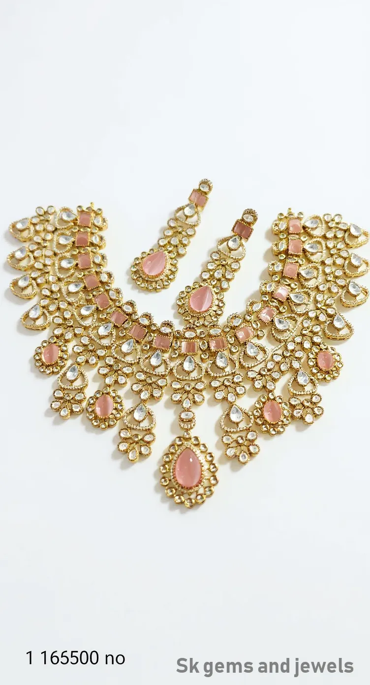 Mosonight Polki And Dubblet Stone  Necklace view 2