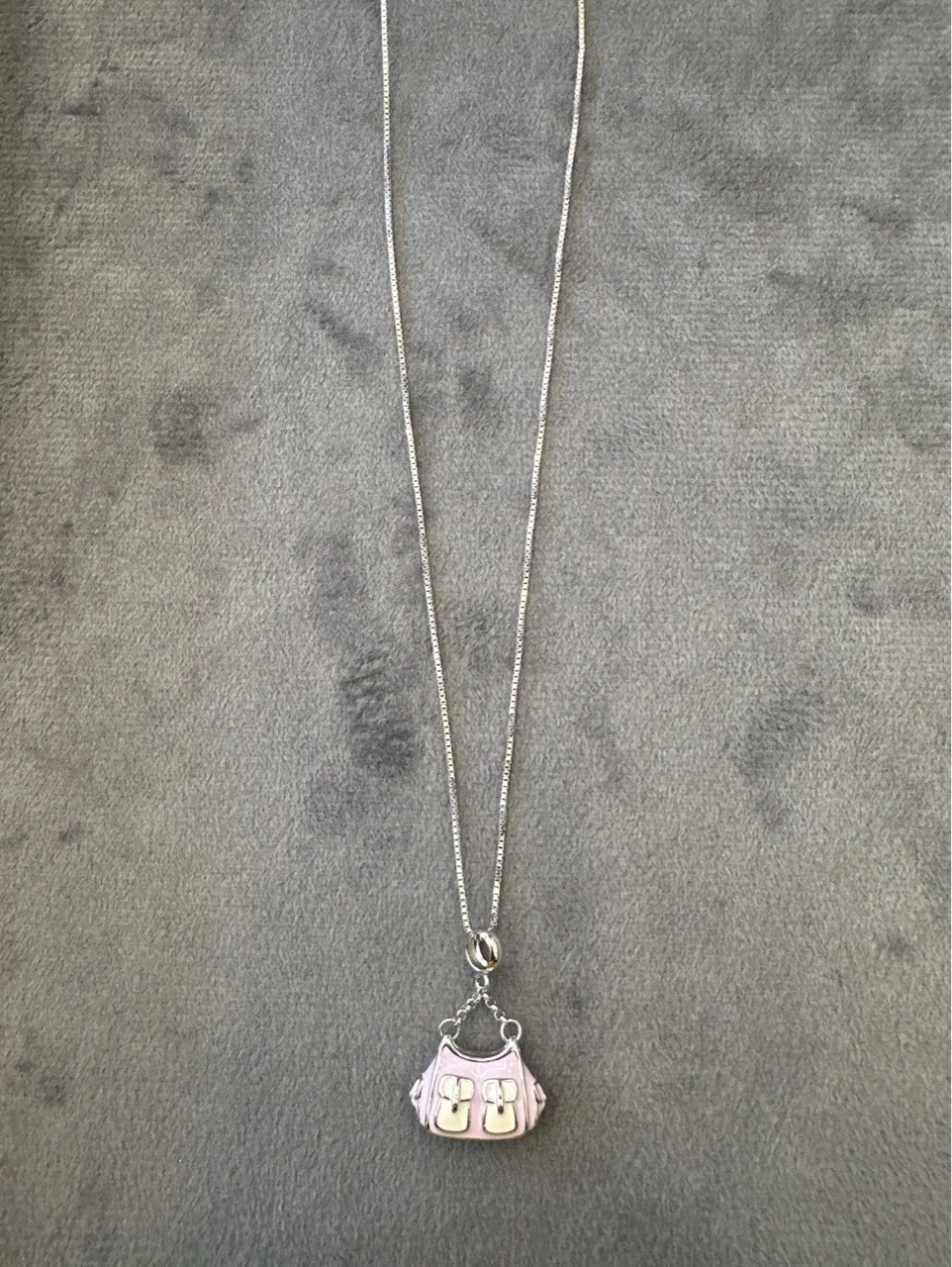 Enamel Hand Bag Pendant Necklace view 2