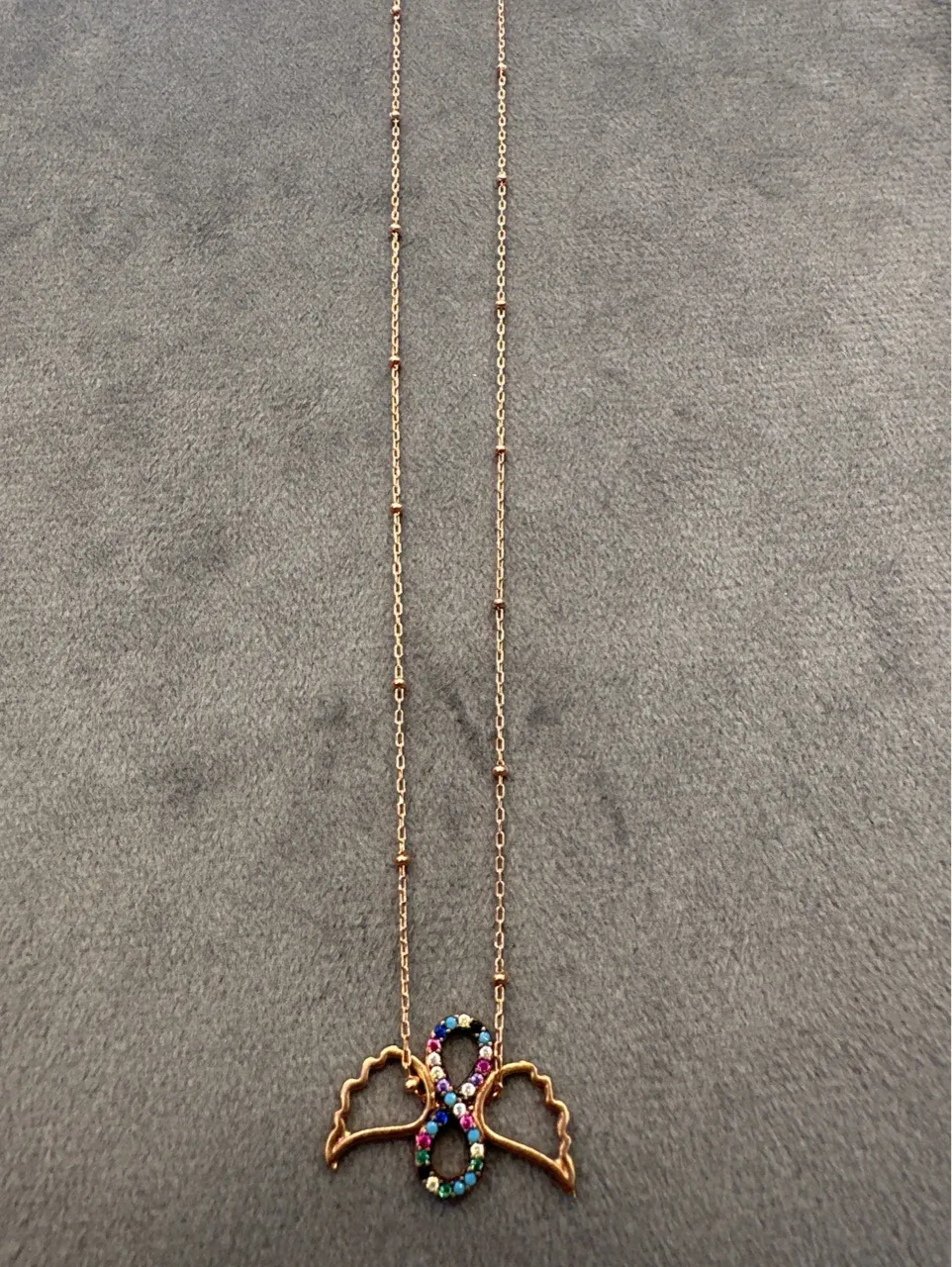 Angel Wings Infinity Pendant Necklace view 2