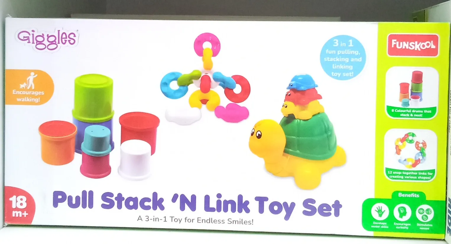 Giggles Pull Stack N Link Toy Set view 3