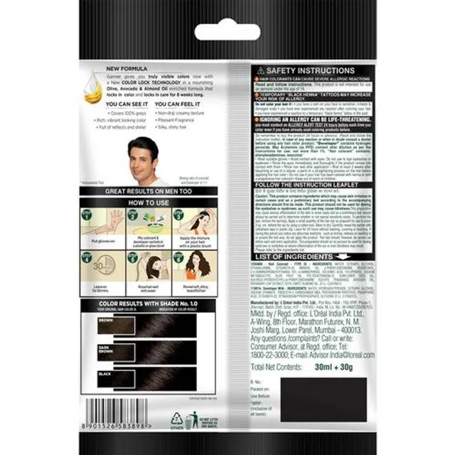 Garnier Color Naturals Hair Colour 1 Natural Black 60 g view 2