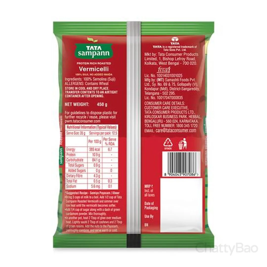 Tata Sampann Roasted Vermicelli / Seviyan 450 g view 2