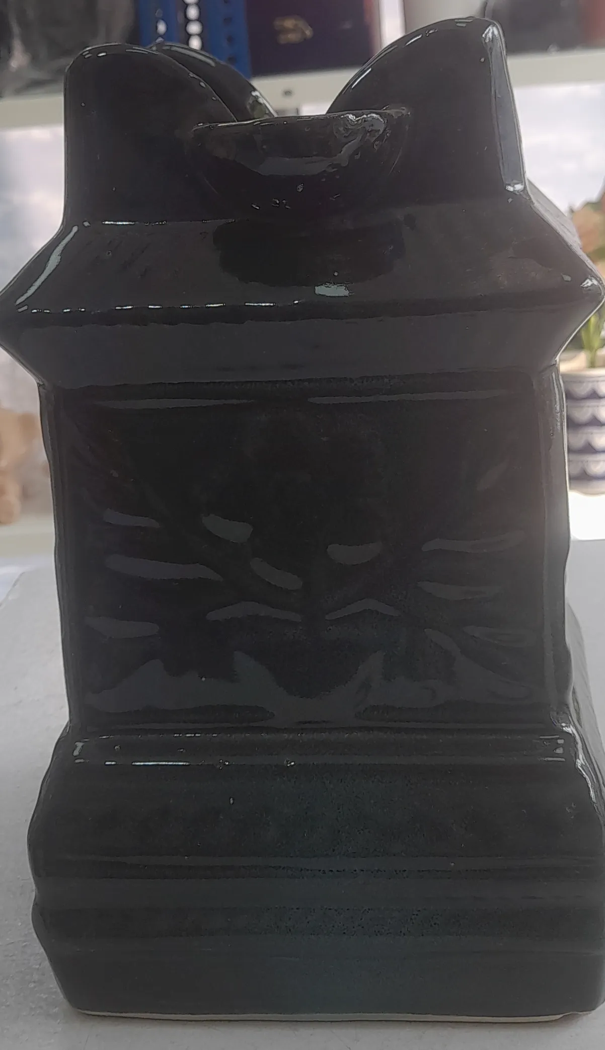 Ceramic Temple Tulsi Planter 10"H & 5"W view 2