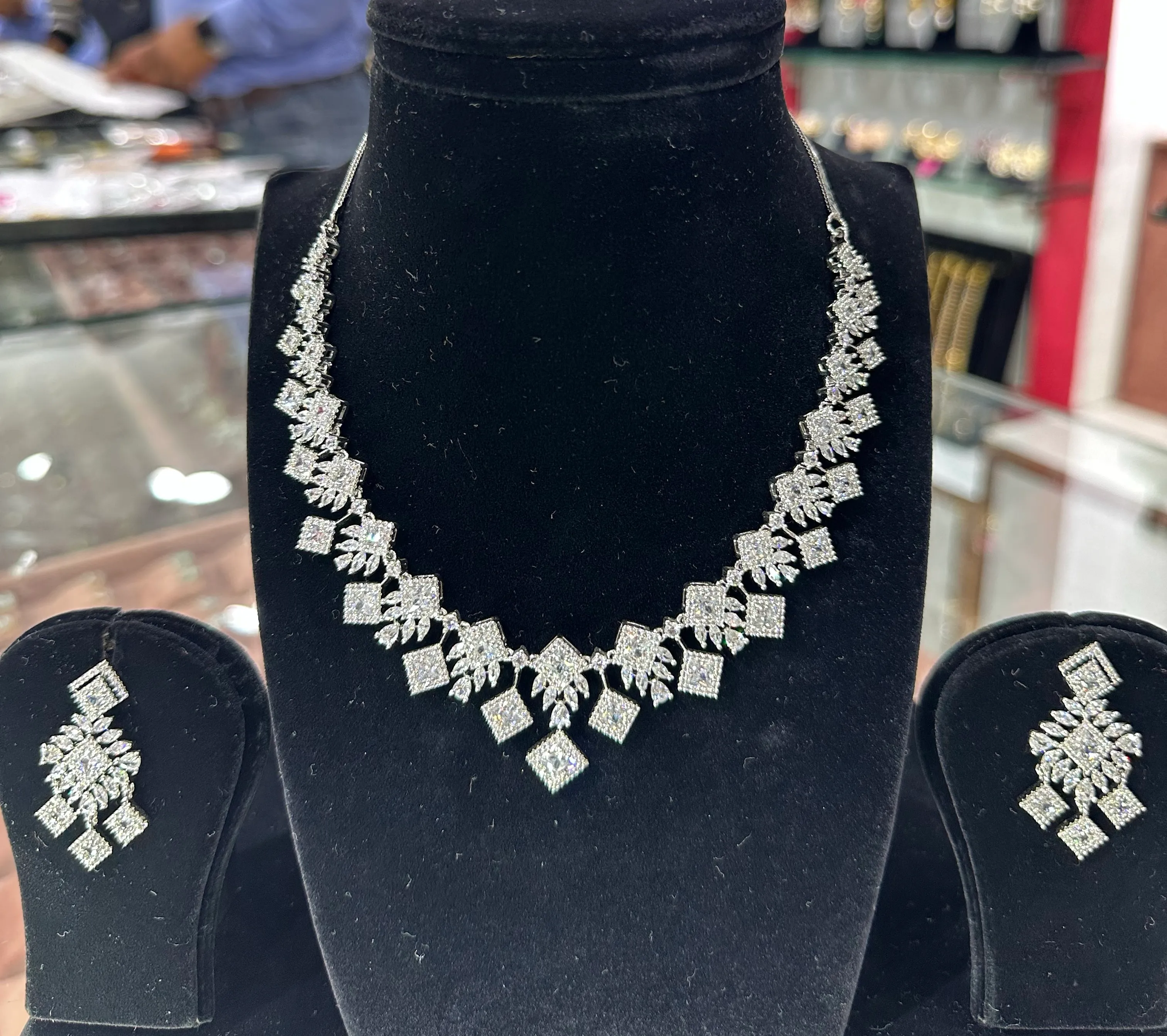 Diamond Necklace and Earring Set view 2