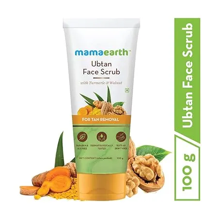 Mamaearth Ubtan Scrub For Face with Turmeric & Walnut for Tan Removal 100 g view 2