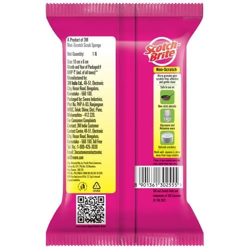 Scotch Brite Non Scratch Sponge 3m 1 Peice view 2