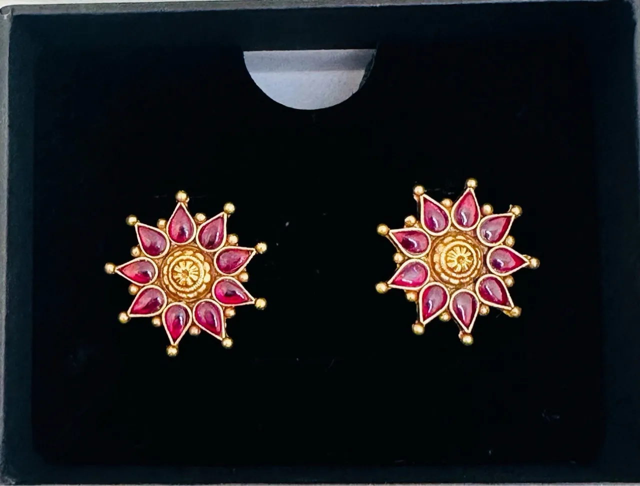 Sunburst Ruby Earrings view 3