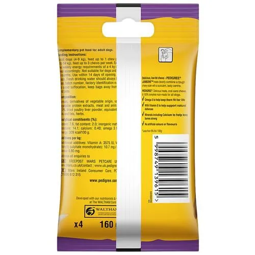 Pedigree Jumbone Mini Adult Dog Treat Chicken & Lamb 160 g view 2