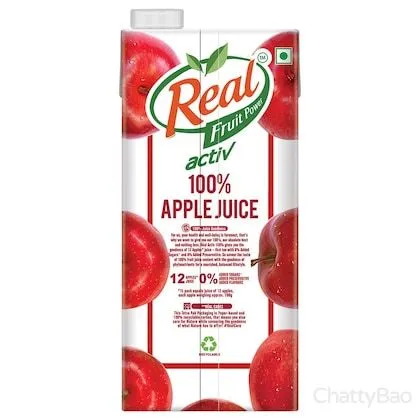 Real Activ 100% Apple Juice 1 L view 2