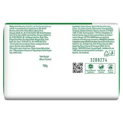 Dettol Original Soap (Pack of 5 x 150 g each) view 3